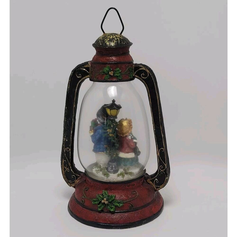 Vintage Resin Snowman Snow Family Christmas Decoration Lantern 11 Inches - Picture 2 of 12